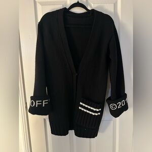 Off-White Black Cardigan Sweater